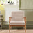 Wooden Armchair Upholstered Occasional Chair Lounge Chairs Living and Home 74cm W x 70cm L x 81cm H Beige 