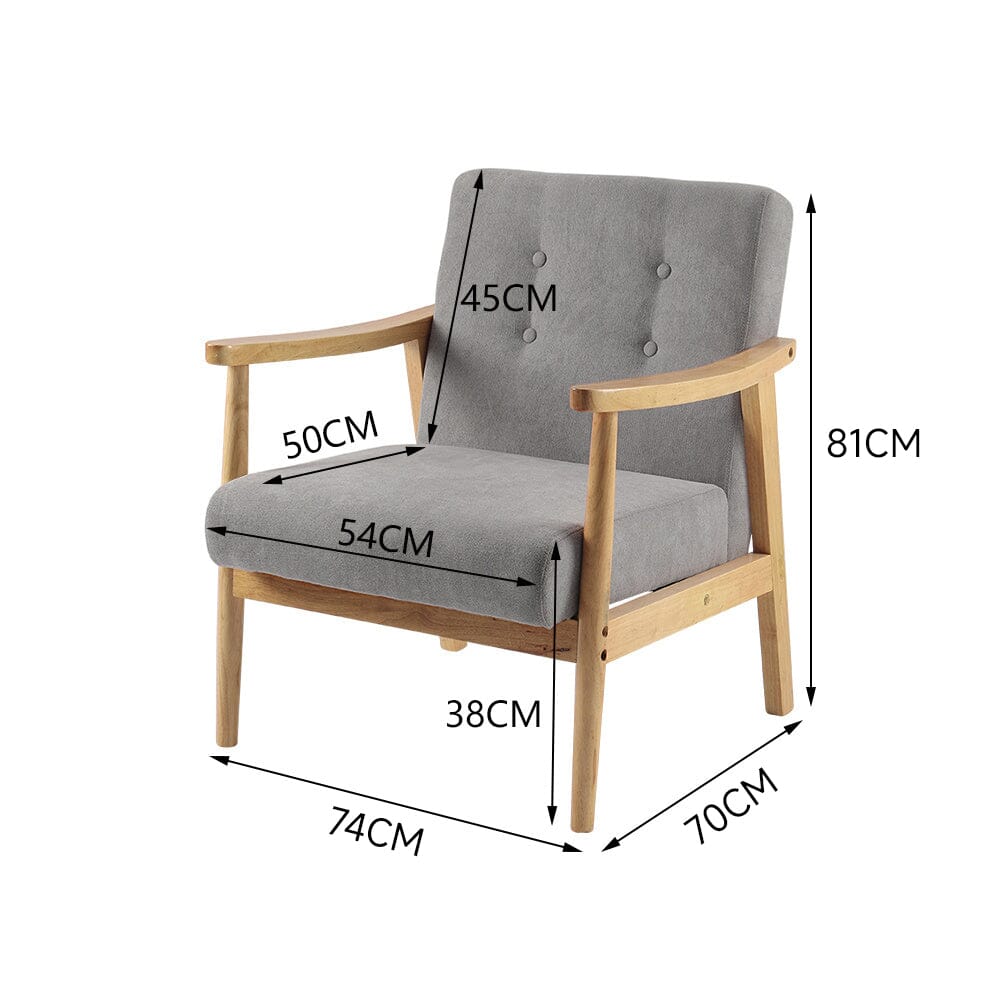 Wooden Armchair Upholstered Occasional Chair – Living and Home