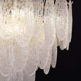 Lightsin Elegant Layered Design Champagne Gold Luxury Glass Chandelier Lightsin UK 