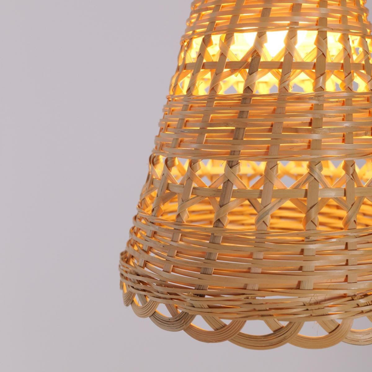 Lightsin Modern Bamboo Handwoven Warm Glow Pendant Light Lightsin UK 