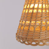 Lightsin Modern Bamboo Handwoven Warm Glow Pendant Light Lightsin UK 