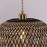 Lightsin Modern Black and Natural Bamboo Handwoven Pendant Light Lightsin UK 