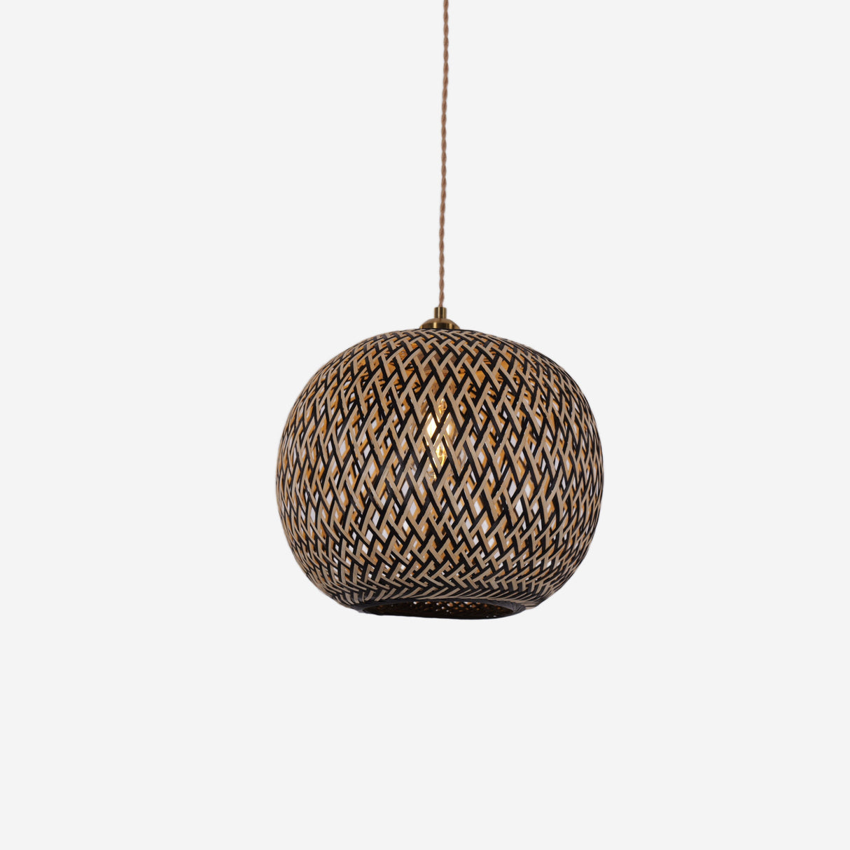 Lightsin Modern Black and Natural Bamboo Handwoven Pendant Light Lightsin UK 