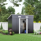 4' x 6' ft / 4' x 8' ft Garden Shed with Skillion Roof Top Steel Garden Sheds Living and Home 