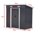 4' x 6' ft / 4' x 8' ft Garden Shed with Skillion Roof Top Steel Garden Sheds Living and Home 