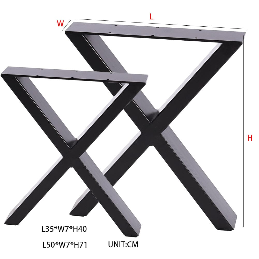 Industrial Metal X-Shaped Legs for Tables Desks for DIY Set of 2 Living and Home 