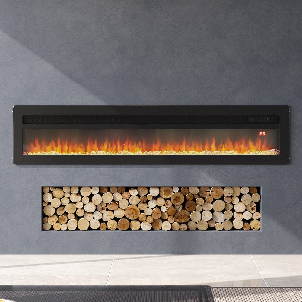 40/50/60 Inch Black/White 9 flame colour Electric Fireplace 1800W Wall ...