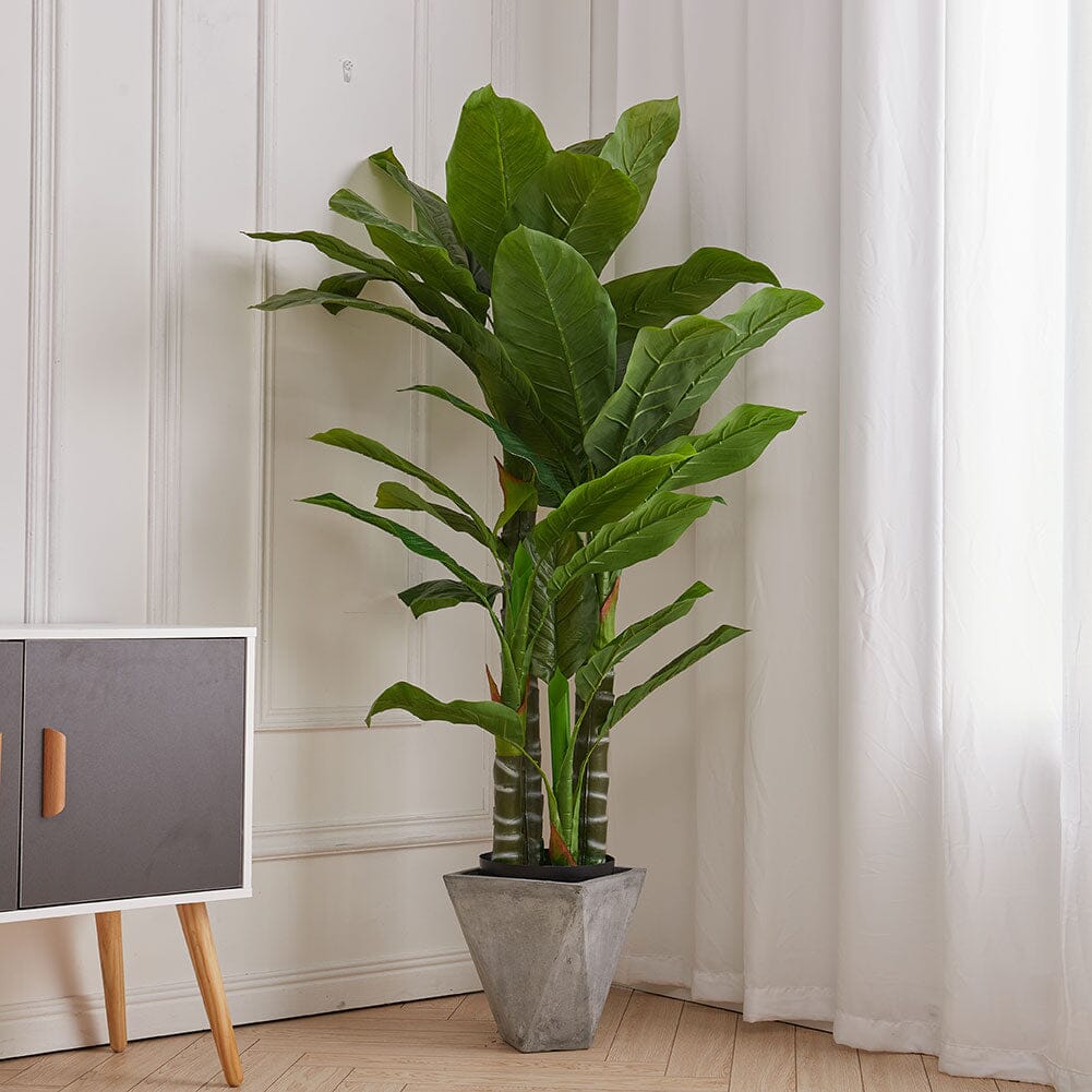 Artificial Tropical Plant with Plastic Flowerpot Home Artificial Plants Living and Home 