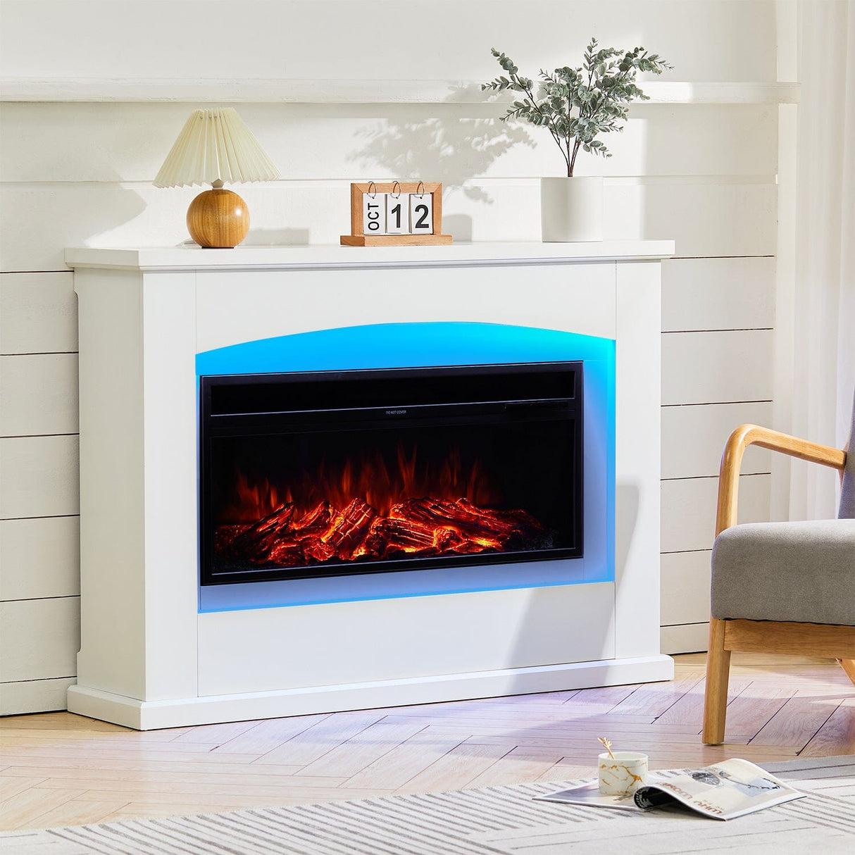 34-Inch Embedded Electric Fireplace: Stylish Atmosphere Light with Dual Heating Options Living and Home 