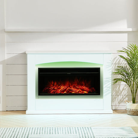 34-Inch Embedded Electric Fireplace: Stylish Atmosphere Light with Dual Heating Options Living and Home 