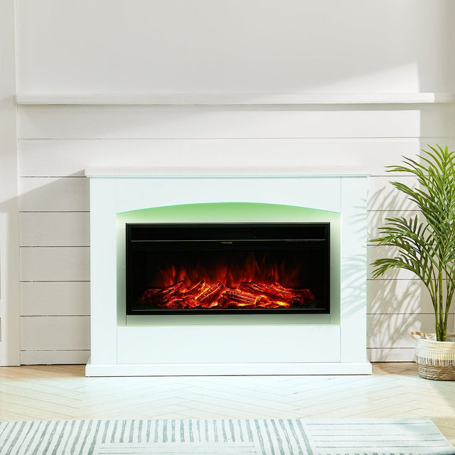 34-Inch Embedded Electric Fireplace: Stylish Atmosphere Light with Dual Heating Options Living and Home 