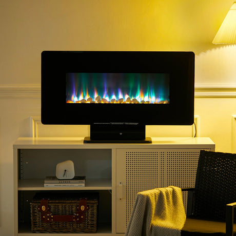 Electric Freestanding and Wall Mounted Fireplace with Stand Living and Home 