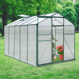 4×6 ft/ 6×6 ft/ 8×6 ft/ 10×6 ft Garden Greenhouse Green Framed with Vent Greenhouses Living and Home 10' × 6' ft Without Base 