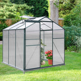 4×6 ft/ 6×6 ft/ 8×6 ft/ 10×6 ft Garden Greenhouse Green Framed with Vent Greenhouses Living and Home 6' × 6' ft With Base 