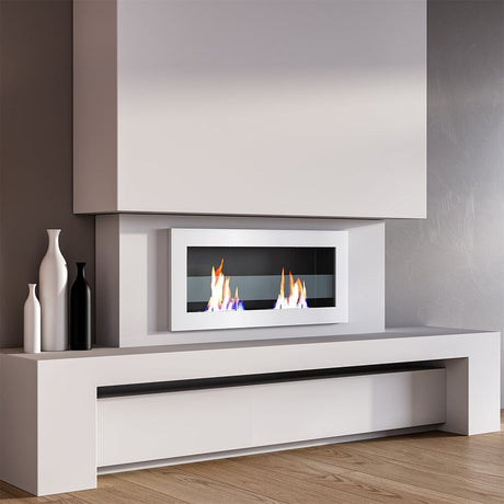 Smallbee Stainless Steel Wall Mount Bioethanol Fireplace Insert Smallbee UK White 2 Stoves 