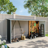 11ft Metal Garden Storage Shed for Firewood Tools Garden Sheds Living and Home 