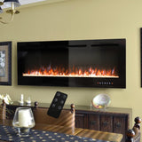 70/80 Inch Inset Electric Fireplace Built-In Heater with 9 Flame Colour Wall Mounted Fireplaces Living and Home 