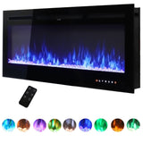 70/80 Inch Inset Electric Fireplace Built-In Heater with 9 Flame Colour Wall Mounted Fireplaces Living and Home 