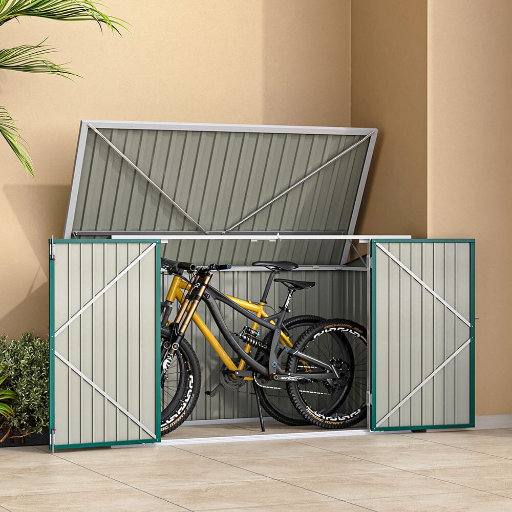 7ft Steel Bike Shed Lockable Garden Storage Shed Bike & Bin Sheds Living and Home 