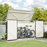 6/7ft Lockable Steel Garden Metal Junk/Bike Storage Shed Green/Black/Grey Bike & Bin Sheds Living and Home Black Large - 7 x 3 ft 