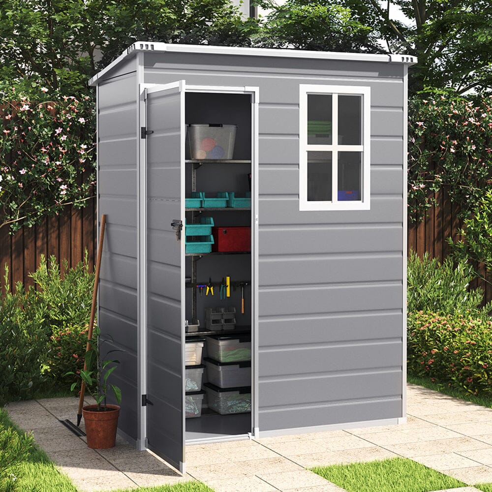 Livingandhome Plastic Outdoor Garden Tool Shed Living and Home Front Door 