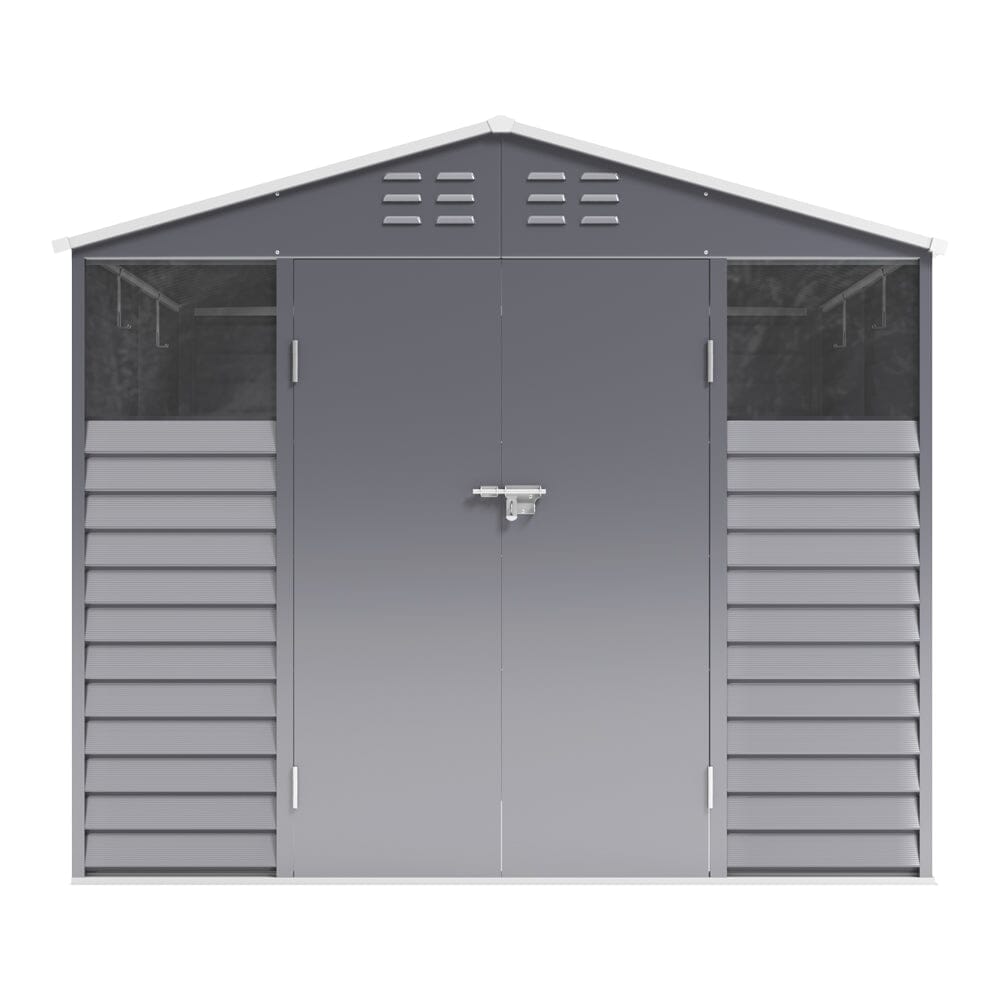 Charcoal Steel Tool Shed with Front Windows and Ventilation Living and Home 