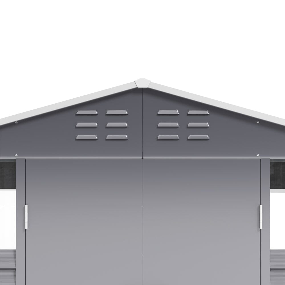 Charcoal Steel Tool Shed with Front Windows and Ventilation Living and Home 