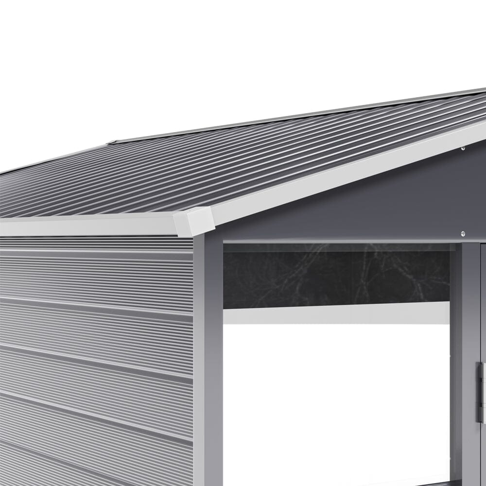 Charcoal Steel Tool Shed with Front Windows and Ventilation Living and Home 