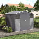 Charcoal Steel Tool Shed with Front Windows and Ventilation Living and Home 