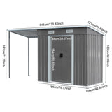 6X9FT Outdoor Metal Pent Roof Storage Shed with Lean-to Living and Home 