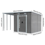 6X9FT Outdoor Metal Pent Roof Storage Shed with Lean-to Living and Home 