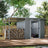 6X9FT Outdoor Metal Pent Roof Storage Shed with Lean-to Living and Home L 