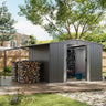 Outdoor Metal Storage Shed with Lean-to Living and Home 248cm W x 301cm D x 178cm H 