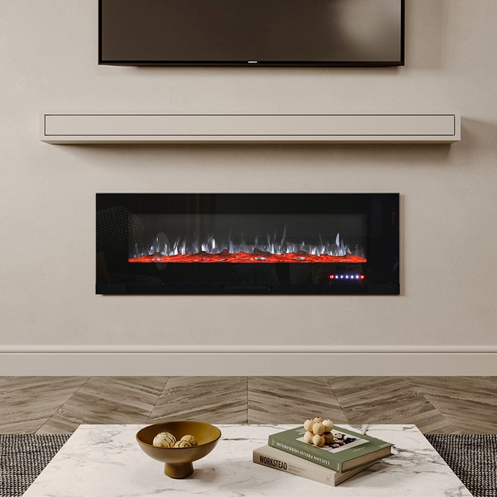 50/60 inch Wall Mounted Electric Fireplace With Overheat Protection Wall Mounted Fireplaces Living and Home 