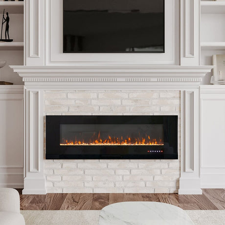 50/60 inch Wall Mounted Electric Fireplace With Overheat Protection Wall Mounted Fireplaces Living and Home 