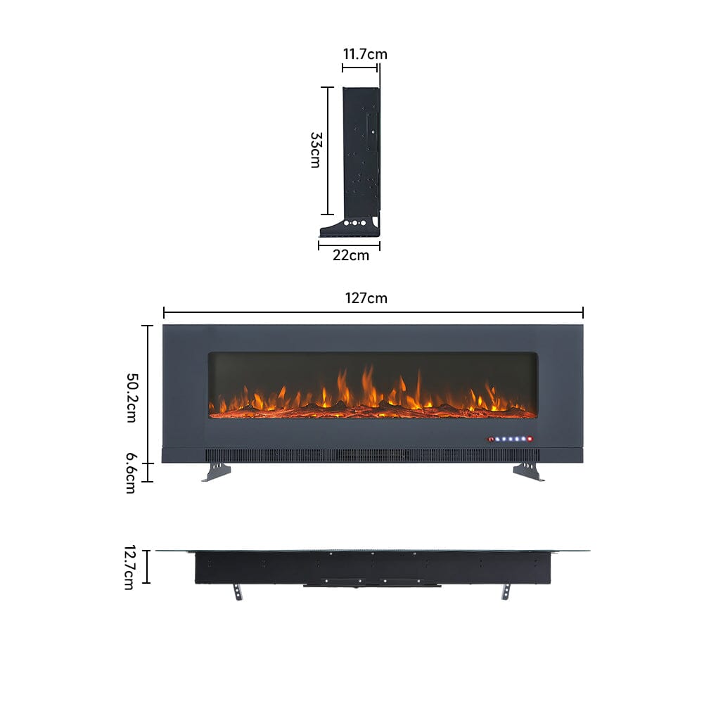 50/60 inch Electric Fireplaces 5000BTU Wall Mounted Heater Wall Mounted Fireplaces Living and Home 