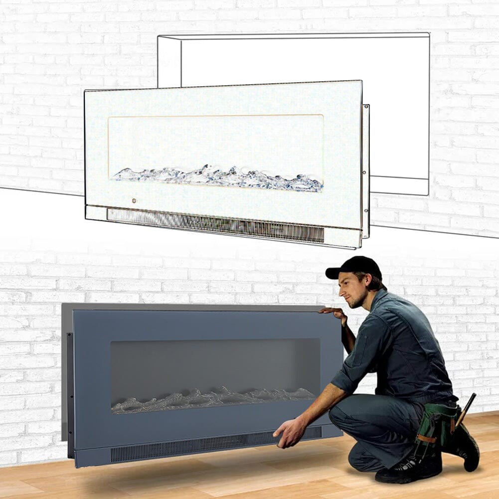 50/60 inch Electric Fireplaces 5000BTU Wall Mounted Heater Wall Mounted Fireplaces Living and Home 