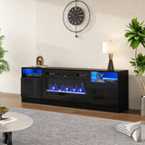 Livingandhome Recessed Electric Fireplace TV Stand with Closed Storage Living and Home 