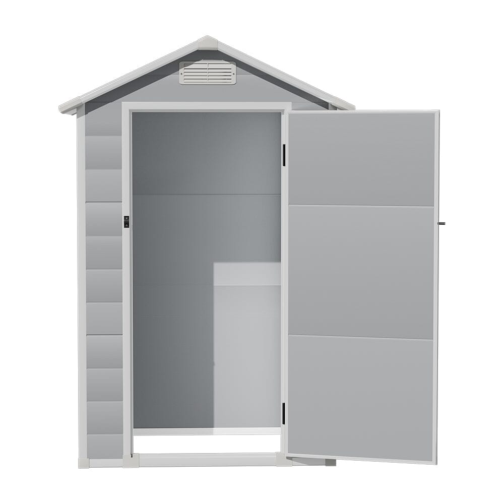 Garden Sanctuary Garden Plastic Storage Shed with Lockable Hinged Door Living and Home 