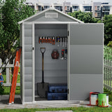 Garden Sanctuary Garden Plastic Storage Shed with Lockable Hinged Door Living and Home 