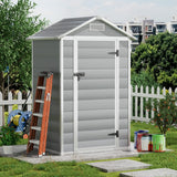 Garden Sanctuary Garden Plastic Storage Shed with Lockable Hinged Door Living and Home 