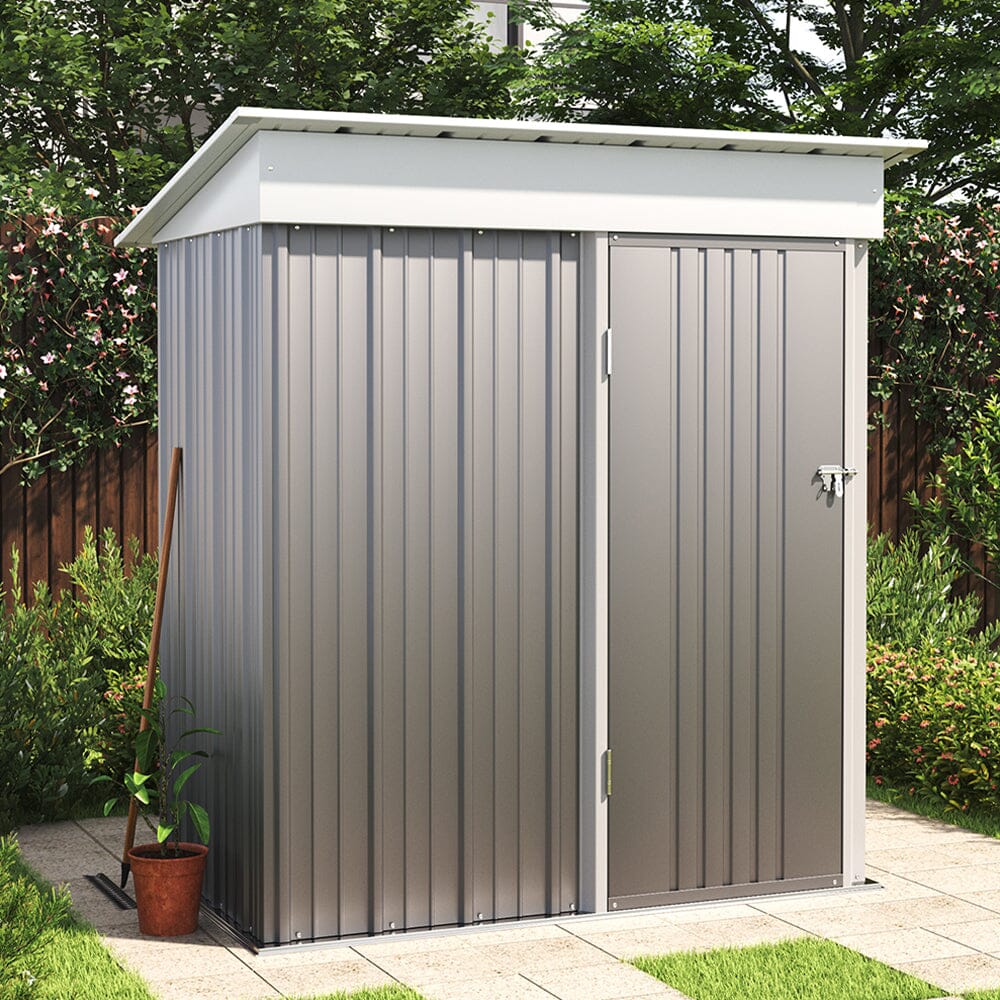 Outdoor Metal Storage Shed with Lockable Door Living and Home 