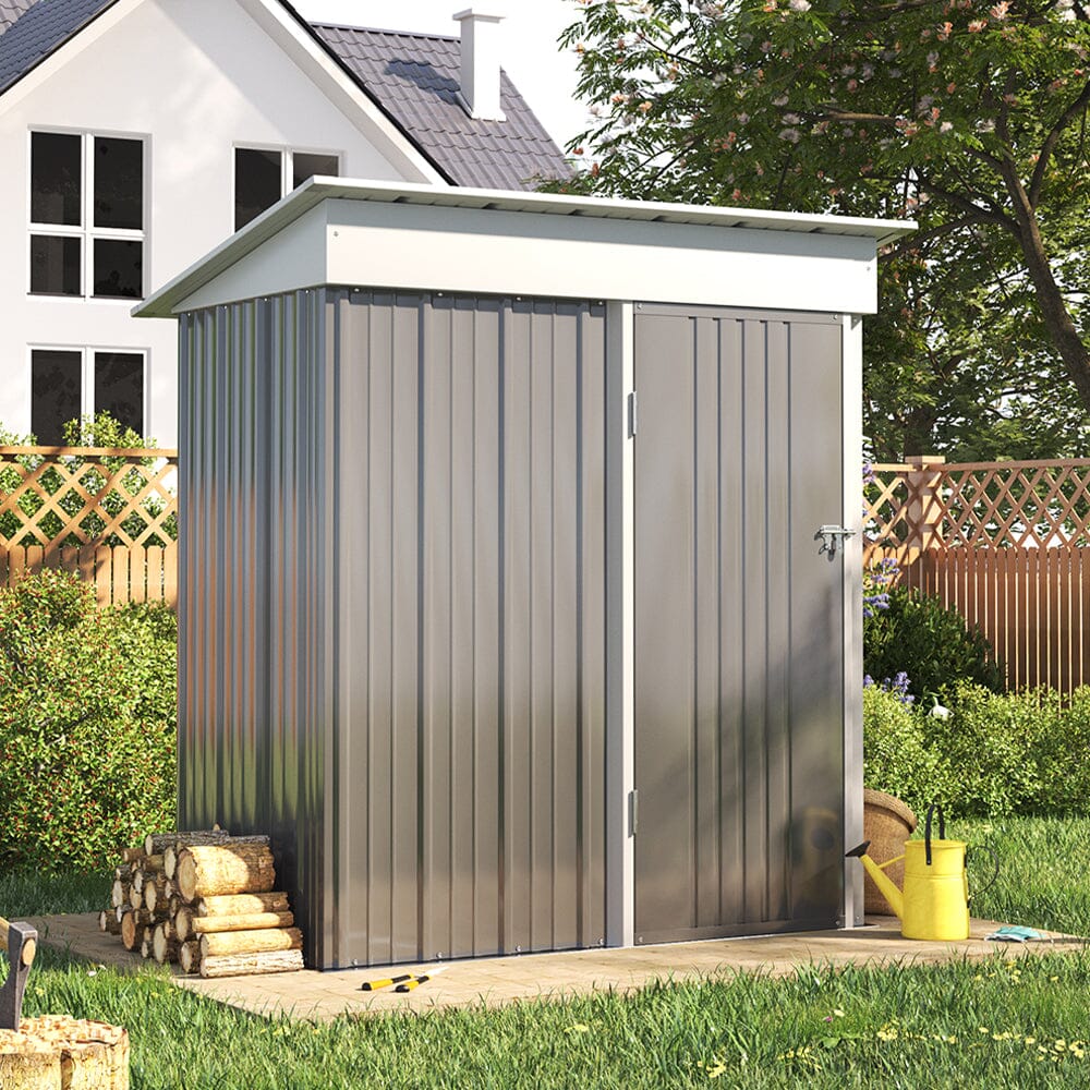 Outdoor Metal Storage Shed with Lockable Door Living and Home 