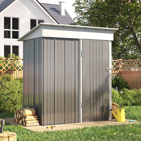 Outdoor Metal Storage Shed with Lockable Door Living and Home 