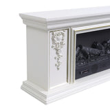 Sophisticated White Freestanding Fireplace Mantel TV Stand with Electric Insert Living and Home 