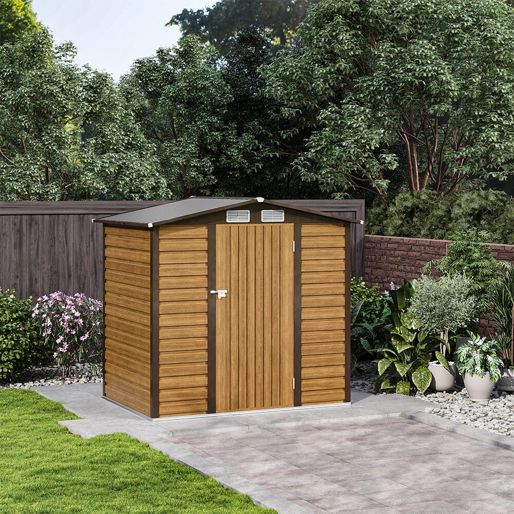 Outdoor Galvanized Steel Tawny Storage Shed Living and Home 