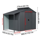 Outdoor Galvanized Steel Storage Shed with Lean-to Living and Home 