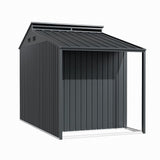 Outdoor Galvanized Steel Storage Shed with Lean-to Living and Home 