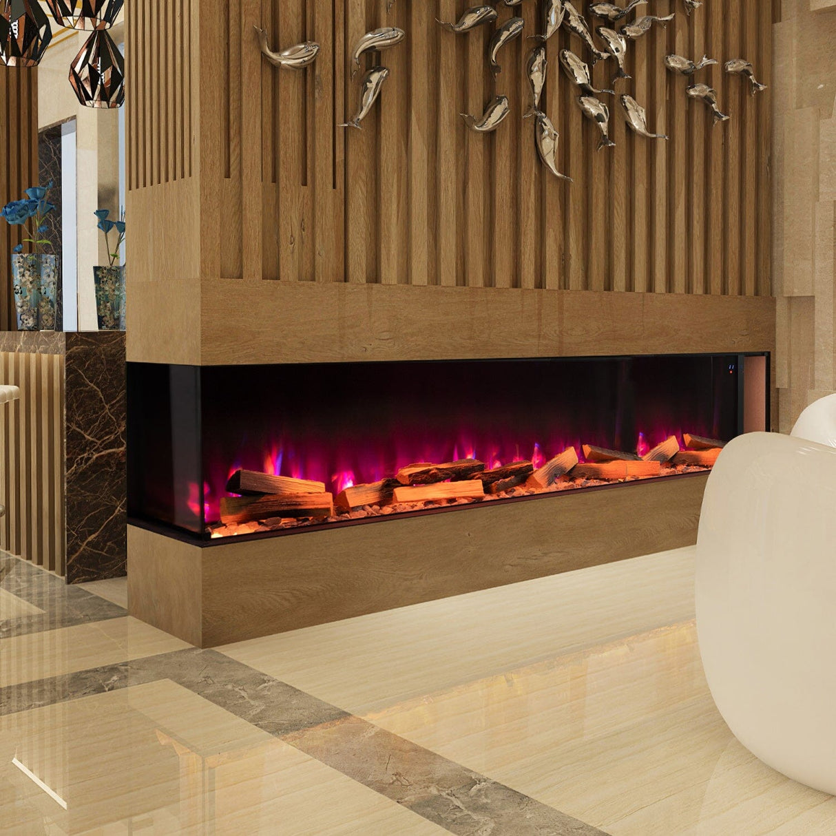 3-Sided Smart Electric Fireplace Living and Home 