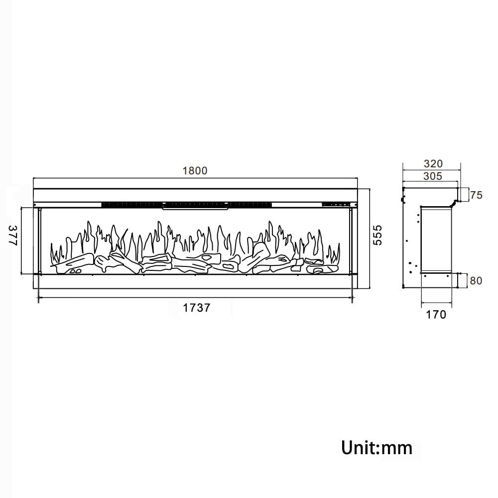 3-Sided Smart Electric Fireplace Living and Home 